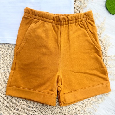 Conj. Camiseta Following the Tides e Bermuda - Mostarda e Branco